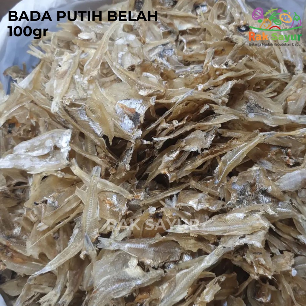 

Ikan Asin Bada Putih Belah 100gr Rak Sayur Padang