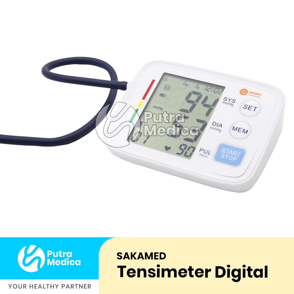 Sakamed Tensimeter Digital + Fungsi Suara Bahasa Indonesia / Tensi Elektrik Profesional / Alat Ukur Tekanan Darah / Blood Pressure Monitor