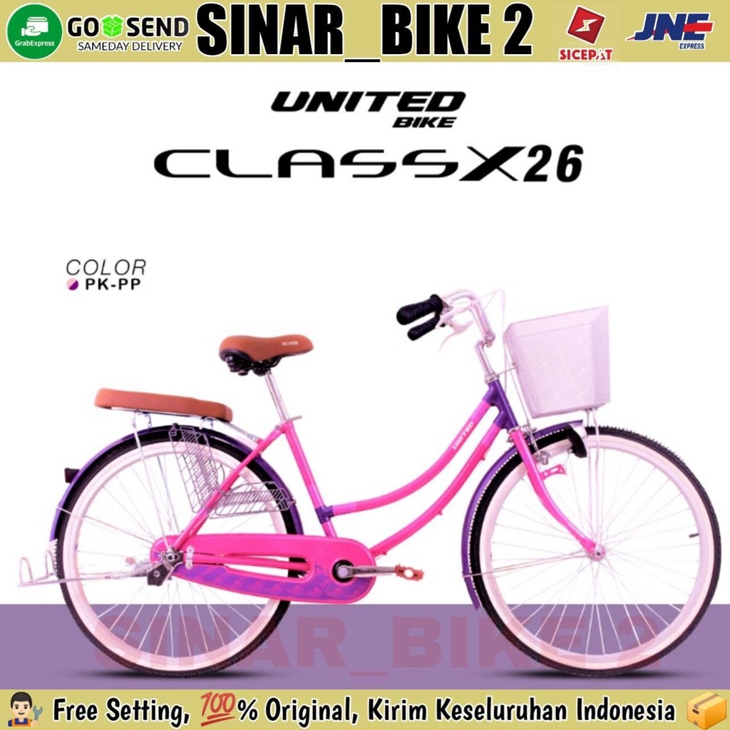 Sepeda Keranjang  Dewasa UNITED CLASS X 20, 24 &amp; 26 Inch New 2020 Keranjang Besi