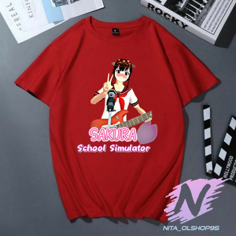 kaos anak sakura school simulator baju sakura school simutalor main gitar