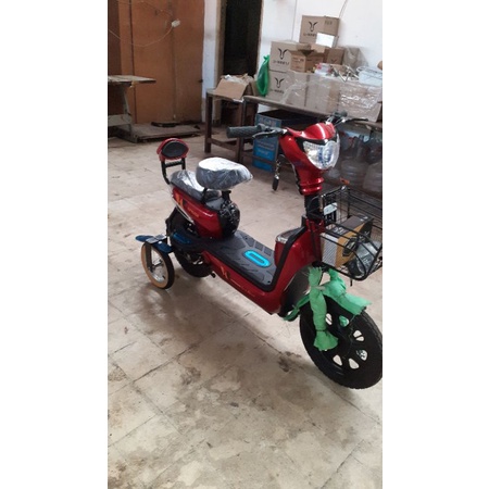 sepeda listrik+roda bantu