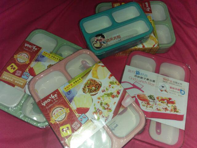 Lunch Box Sekat 3 Yooyee 633 Anti Tumpah Yooyee Mini  Sekat 3 Lunch Box