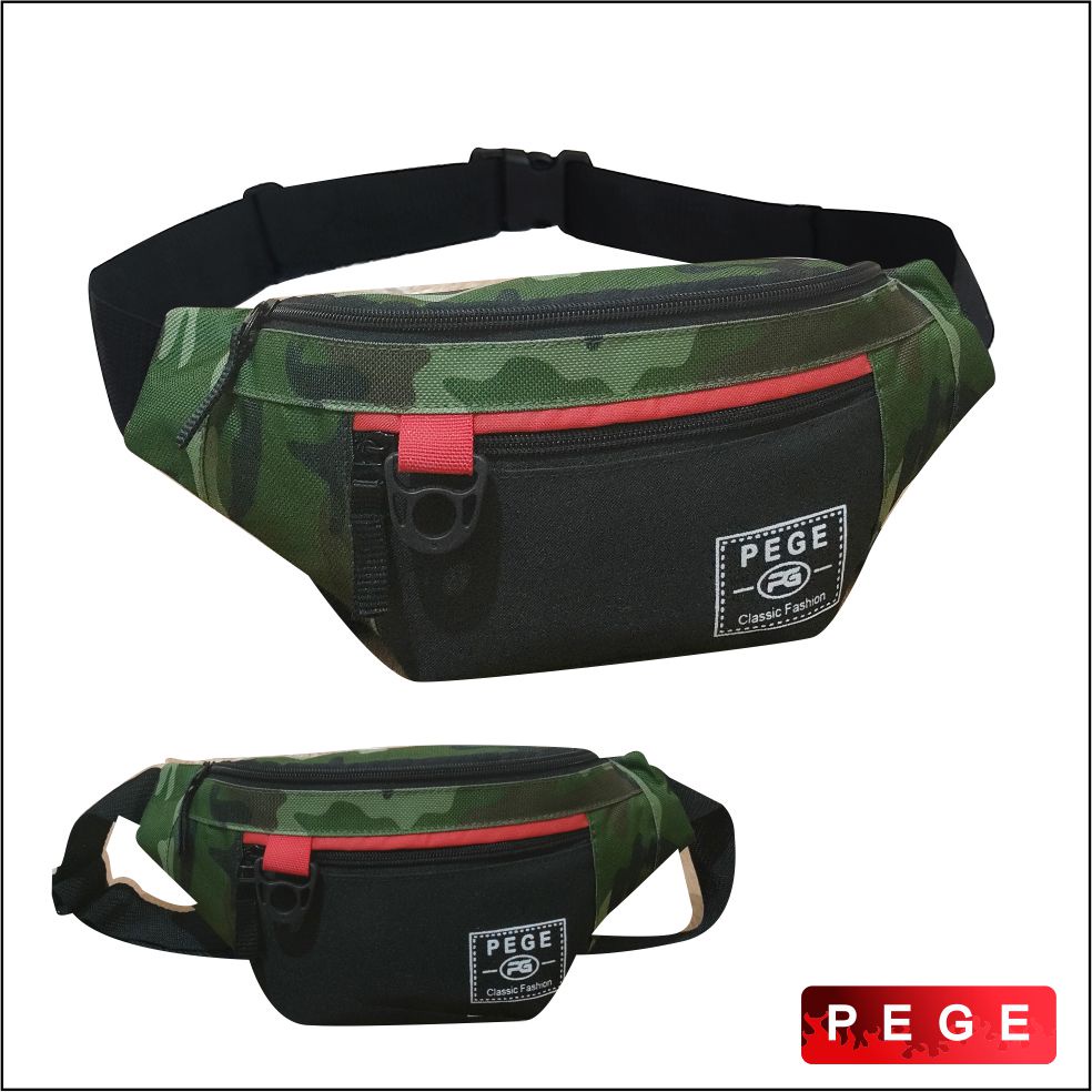 PG 8908 -  Tas Selempang Waistbag Pria Slempang Bahu Tas Pinggang Motif Kombinasi