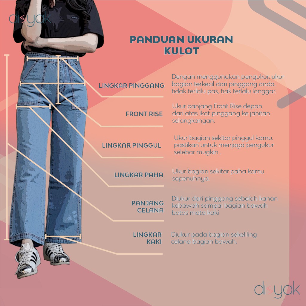 DISYAK - HighWaist Kulot Pocket Jeans Dark Blue 701-801