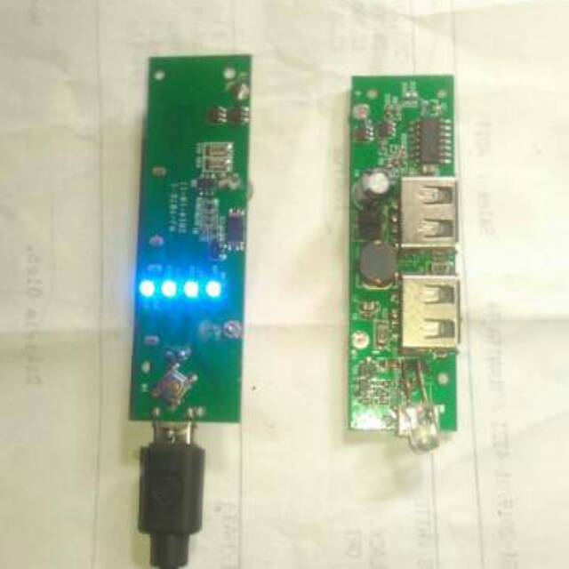 Modul powerbank 2 USB output 1&2a, DIY power bank baterai 18650/17670/16650/Li ion polymer polimer