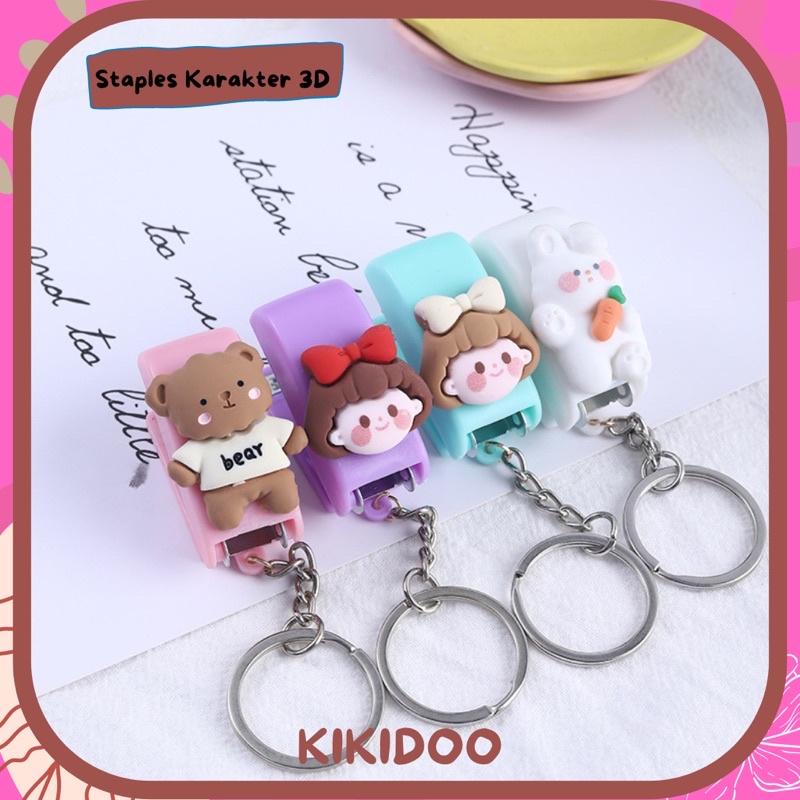 

Kikidoo Staples Lucu Mini Gantungan kunci Staples Karakter 3D Import RT53
