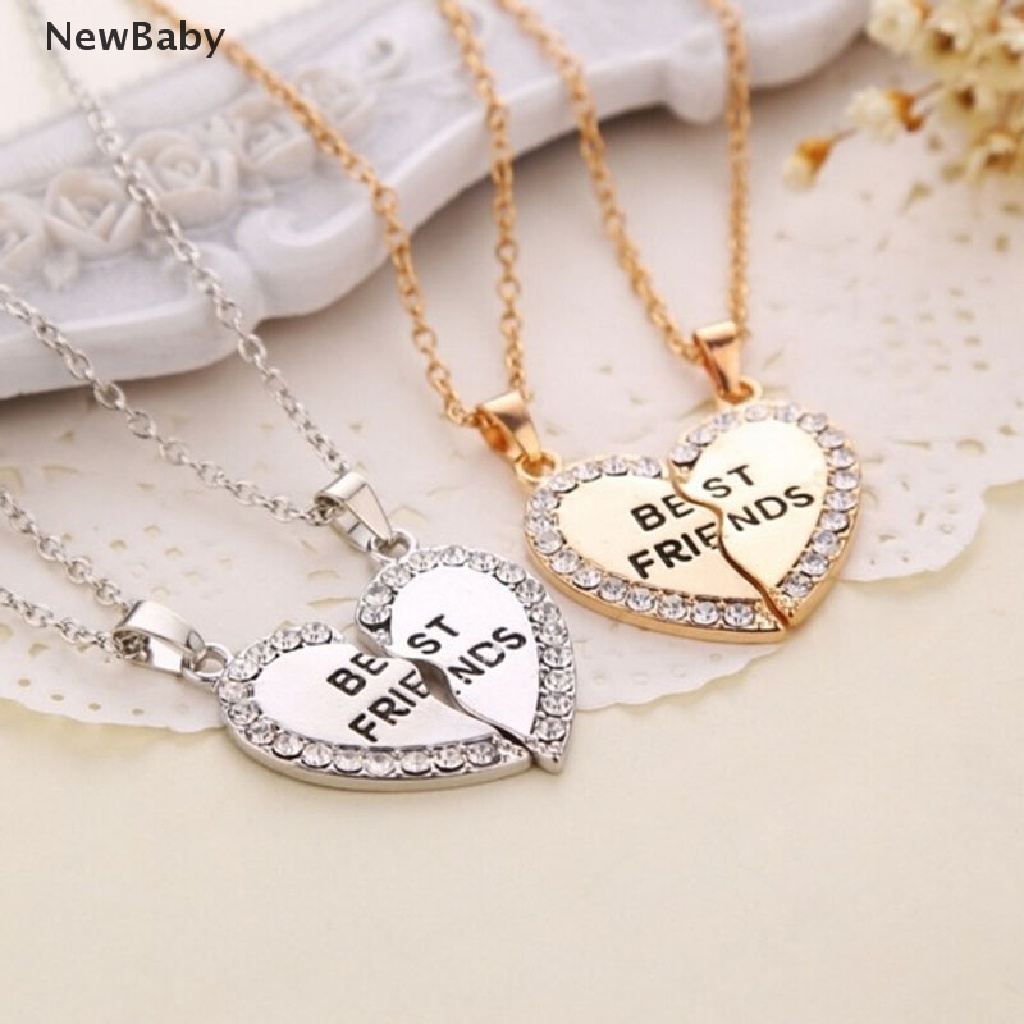 Kalung Rantai Dengan Liontin Hati Motif Tulisan Best Friend Untuk Wanita