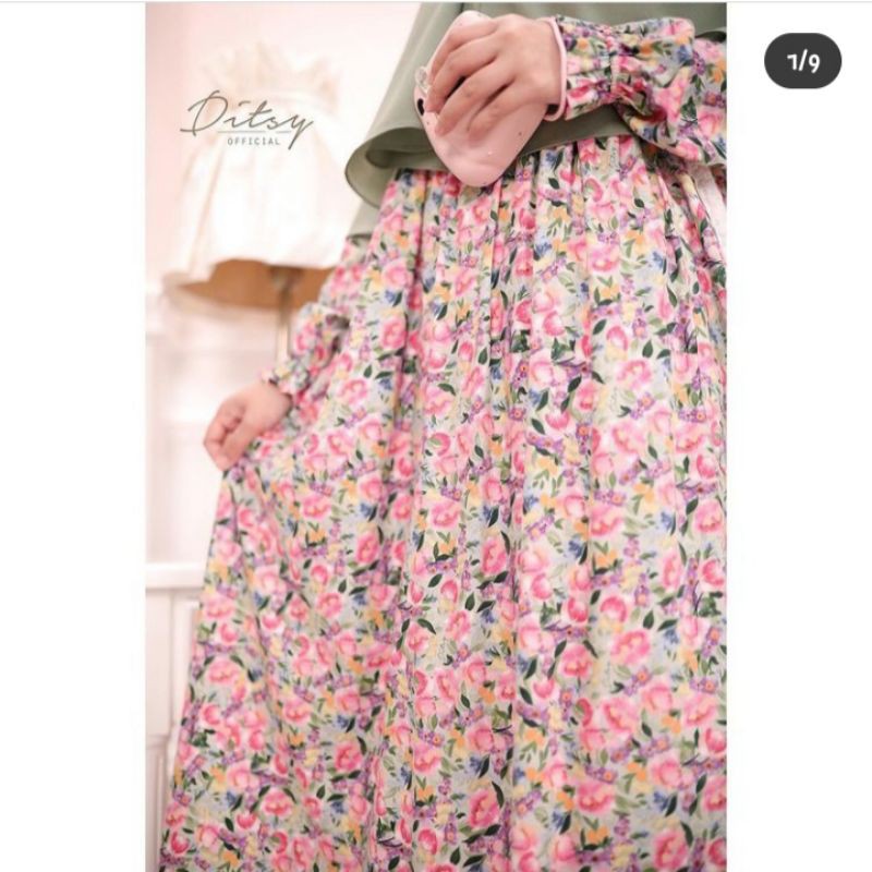 ready homedress ditsy serein green