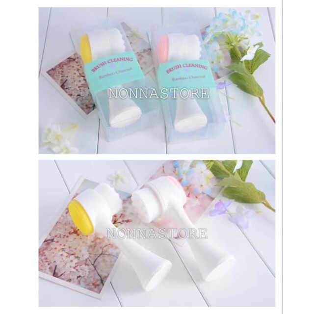 Facial Brush Cleansing Pore 2 Sisi Sintesis + Silikon - Double Ended Face Brush Clean LAMEILA