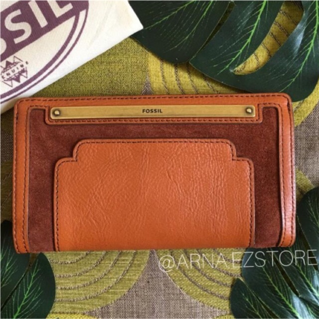 Dompet FOSSIL Liza Slim Bifold Multi brown Orii