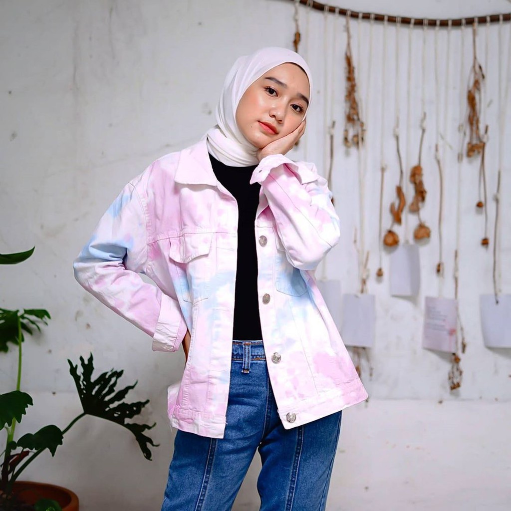 SALE!! VANILLESHOP - Jaket Tie Dye Wanita Oversize