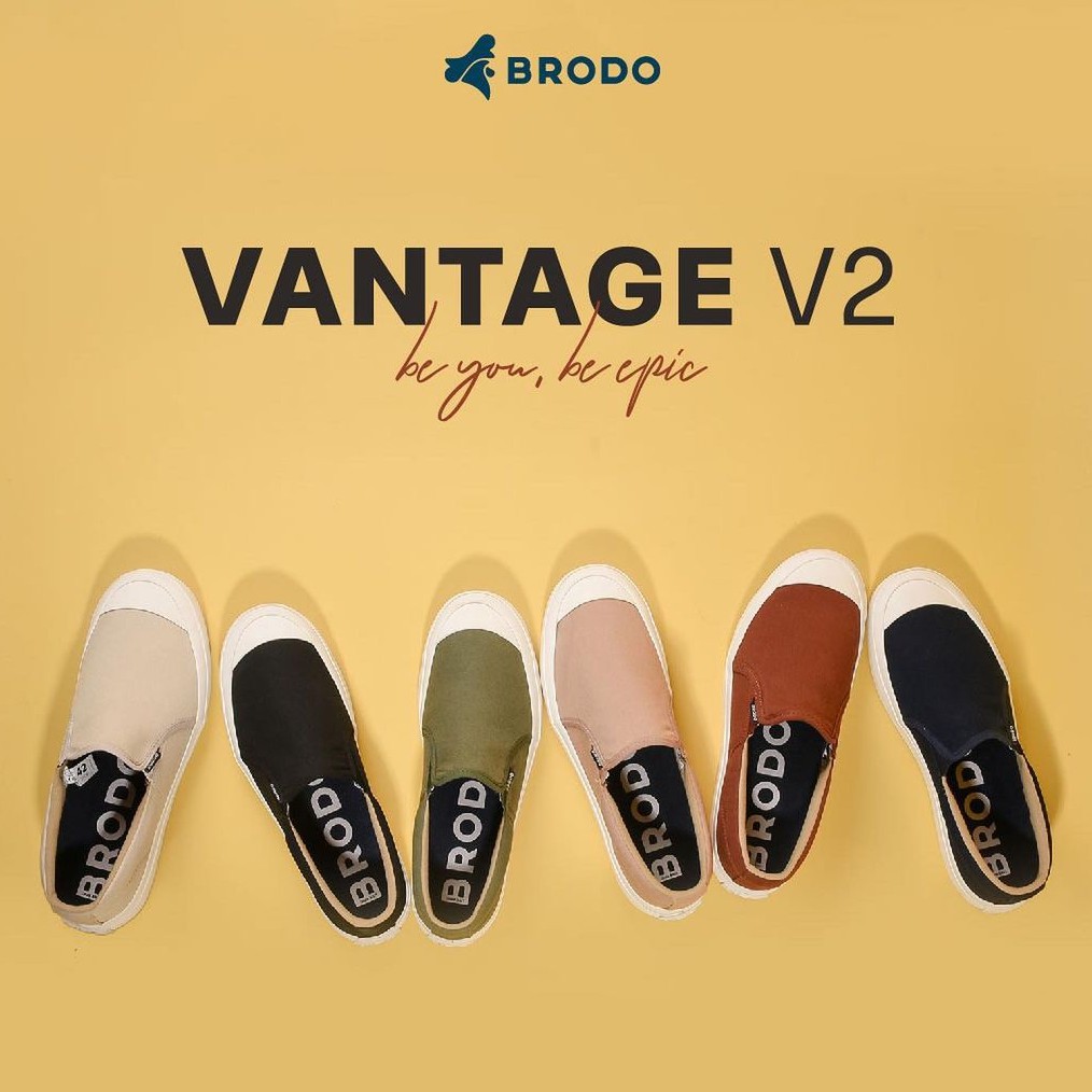 Sepatu Pria Wanita Brodo Vantage V2 Slip On/Slop(Olive/Navy/Camel/Teracota/Black/Ivory)-2