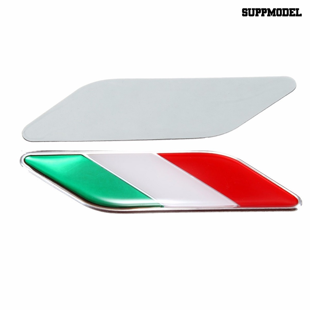 Car 2Pcs Stiker Emblem Bendera Italia 3D Anti Air Untuk Dekorasi Mobil