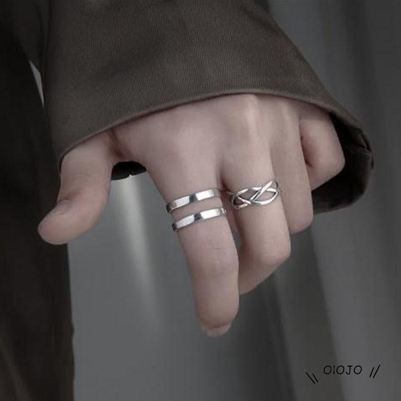 【COD】3pcs Cincin Jari Telunjuk Model Terbuka Dapat Disesuaikan Tidak Pudar Untuk Unisex