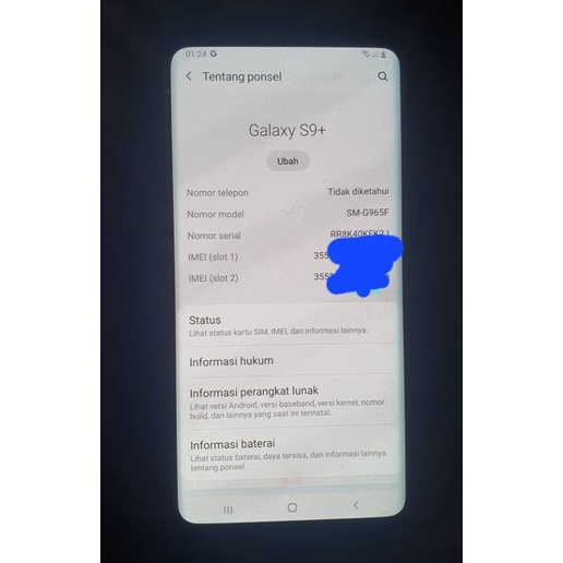 mesin samsung s9 plus sein sett