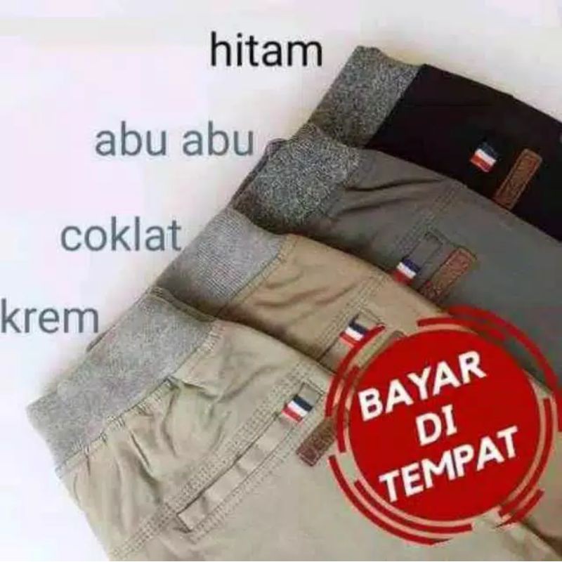 CELANA Pria SLIMFIT Panjang chino KERJA HARIAN HITAM MOCCA ABU