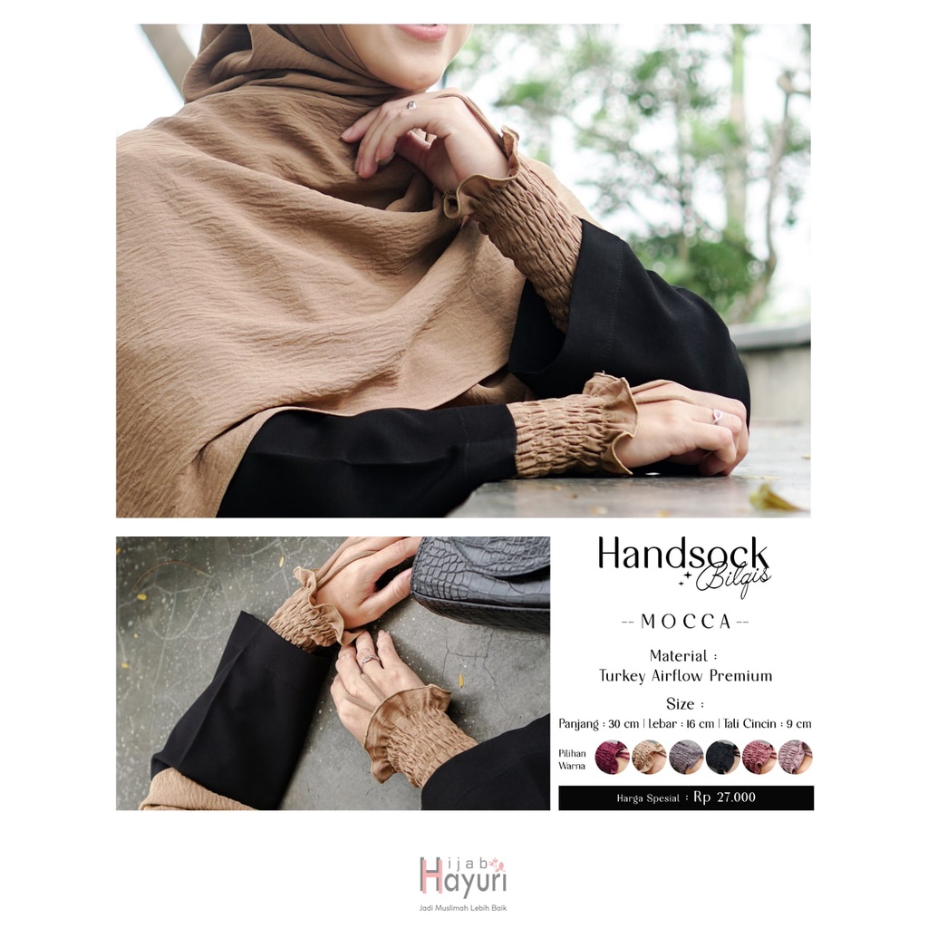 HANDSOCK BILQIS BY HIJAB HAYURI | HANSOCK CINCIN | MANSET CINCIN