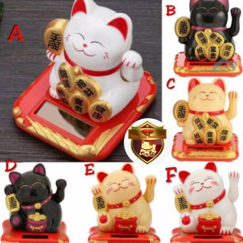 Maneki Neko Solar Size M / Kucing Hoki Solar / Lucky Cat Solar / Cao Cai Mao solar / Manekineko Solarcell Medium