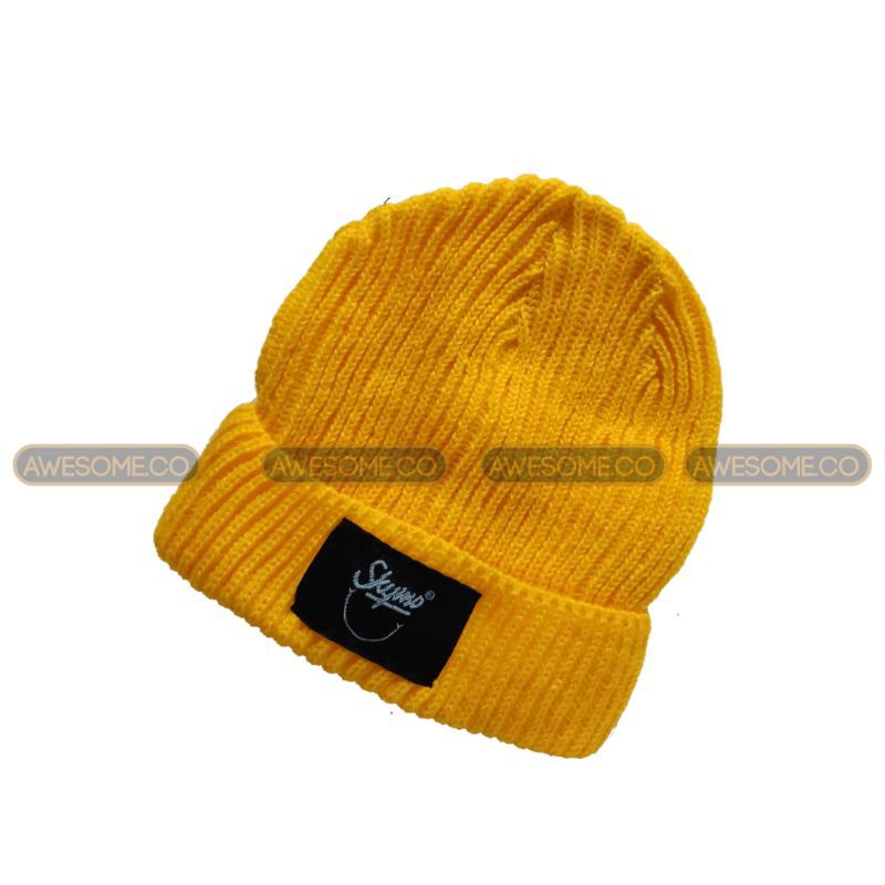 Kupluk Skymo Beani Hat Kupluk Tebal Beanie Kuning Cowo Wanita