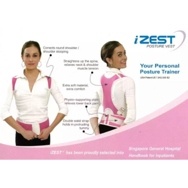 iZest Body Postur Vest Fisioterapi Pink