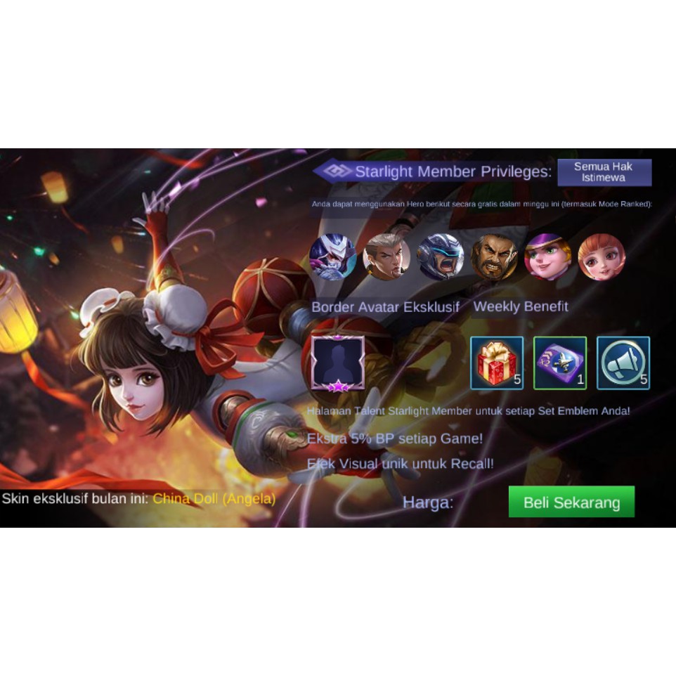 Starlight Member BONUS 3 14 Diamonds Mobile Legends Bang Bang