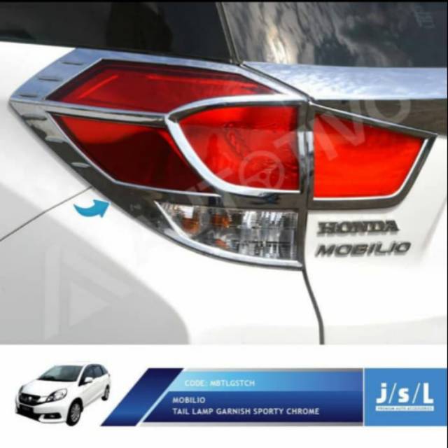 Garnish lampu belakang Mobilio sporty chrome + Hitam jsl