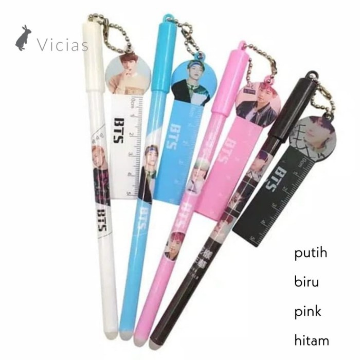

PROMO PEN09 - 3in1 Pulpen Pena BTS Korea Bisa Dihapus + Gantungan Penggaris