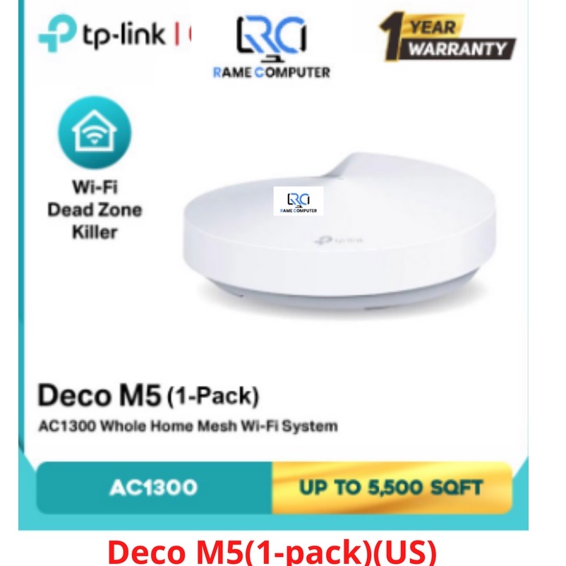 TP-LINK DECO M5 ISI 1 PC (1-PACK) AC1300 Whole Home Mesh Wi-Fi System