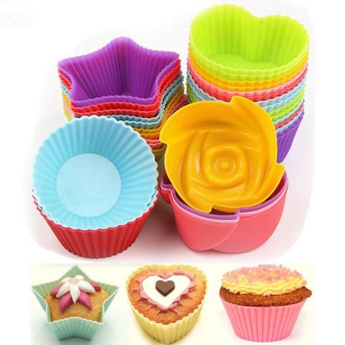 12 Pcs Cetakan Kue Cupcake Bahan Silikon Untuk Alat Dapur