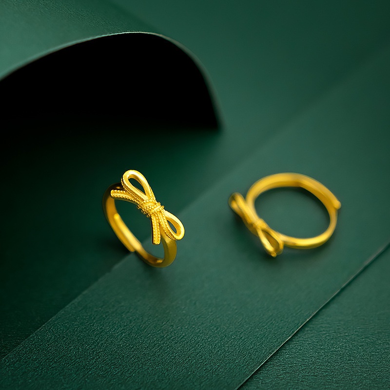 Gelang Cincin Lapis Emas Bahan Tembaga Dapat Disesuaikan Untuk Wanita