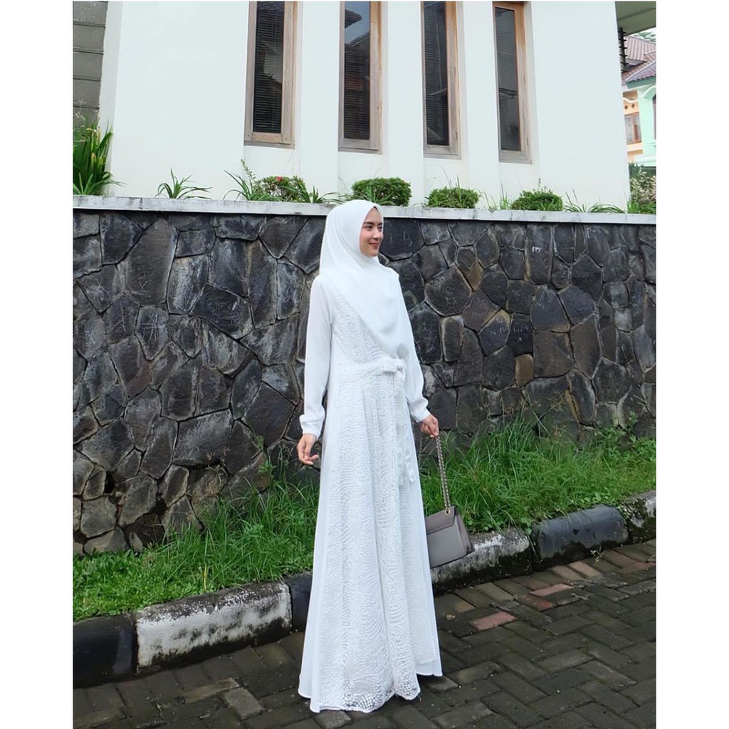 GAMIS BRUKAT ZAVINA DREES moscrepe mix brukat size S M L XL fashion muslim terbaru termurah&terlaris-1
