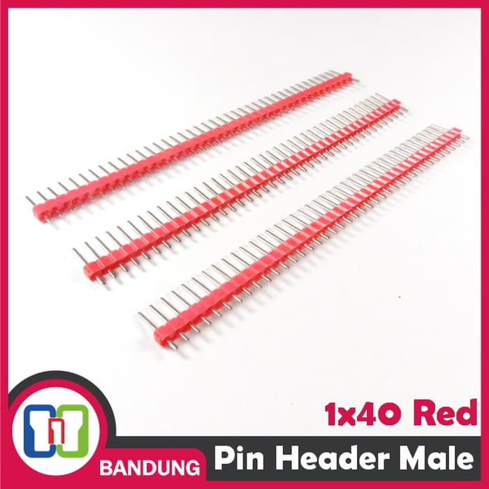 PIN HEADER MALE STRIP SINGLE ROW 1X40 2 54MM RED MERAH