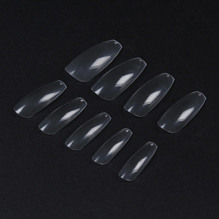 500pcs LONG COFFIN kuku palsu clear transparant 500pcs ballerina fake nails coffin