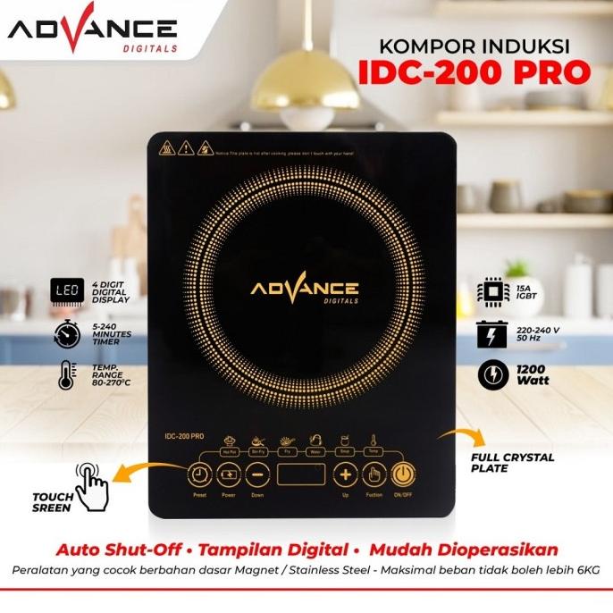 Advance IDC-200 PRO Kompor Listrik 1200watt Kompor Induksi Touchscreen