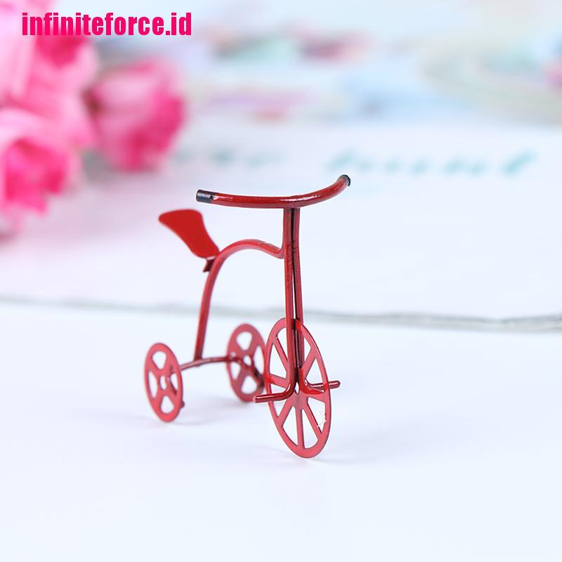 1:12 Cute Dollhouse Miniature Red Bicycle Decorations Toys