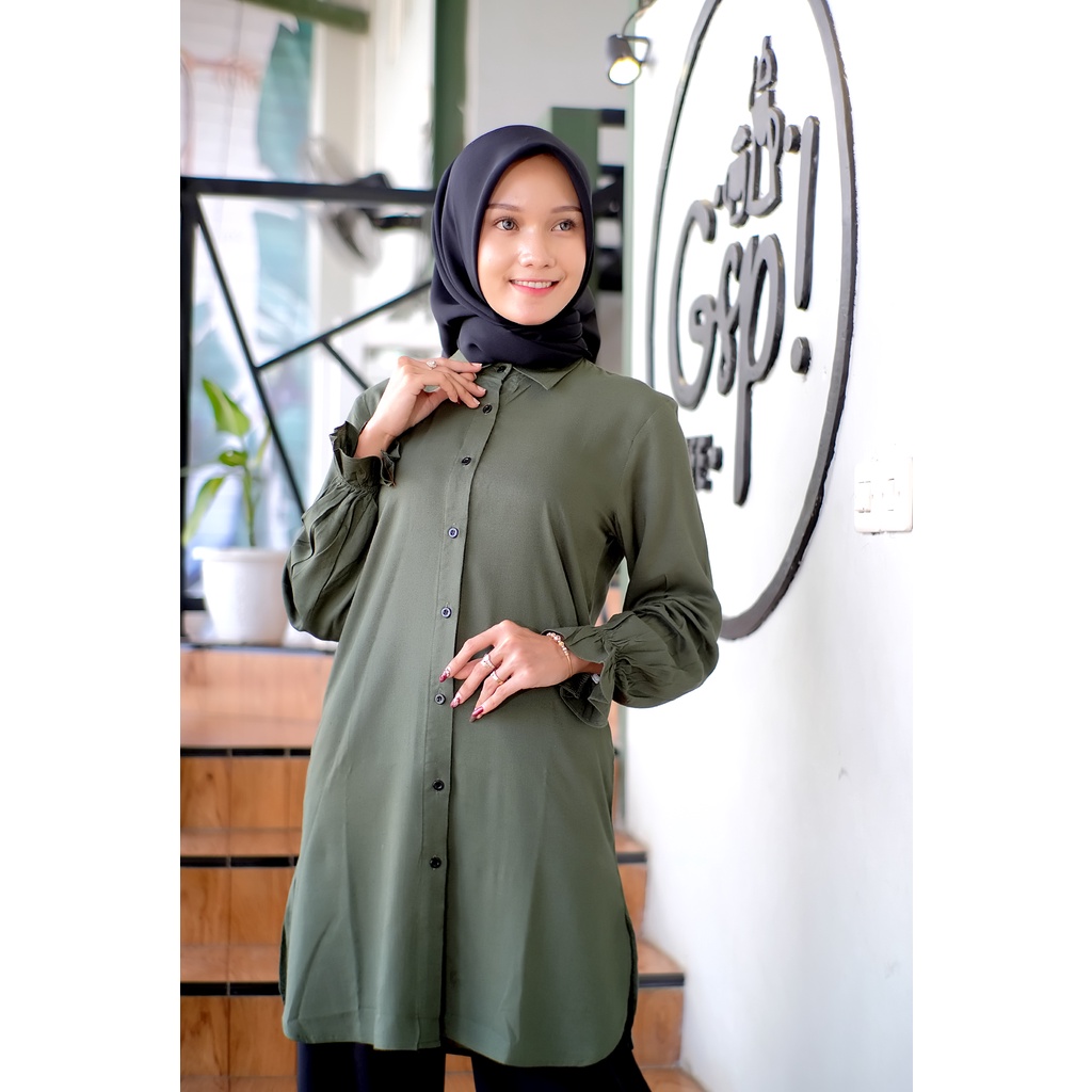 Atasan tunik rayon polos terbaru