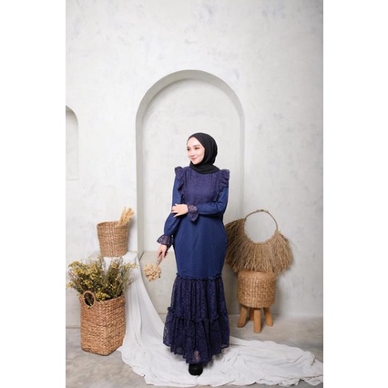 DILWA GAMIS DRESS FULL BRUKAT MODEL DUYUNG/Dress pesta/Abaya Dress Lebaran Wanita