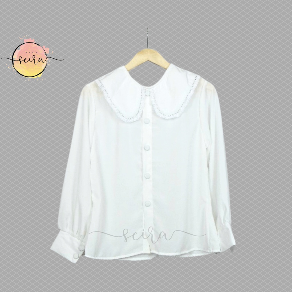 [BISA COD] Blouse Kemeja Kenami Renda / Kellya Top Blus Kenami Renda