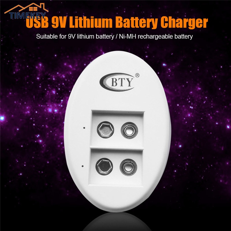 TK Mini Dual Toy Battery Charger for 6F22 9V Lithium Ni-MH Ni-CD Battery USB Plug Portable Charger