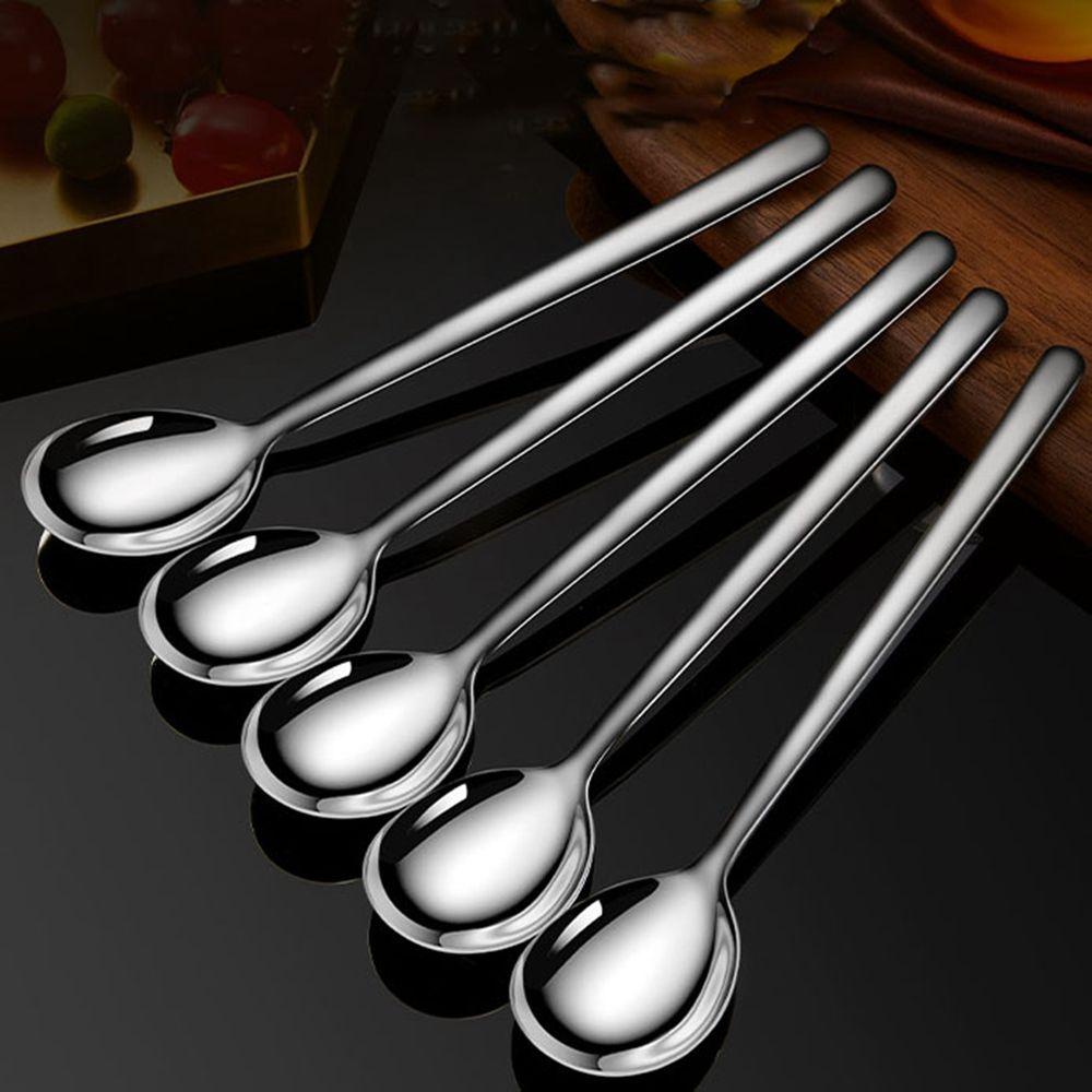 [Elegan] Sendok Pengaduk Teh Madu Peralatan Minum Untuk Piknik Kitche Stainless Steel Alat Makan Dapur Es Krim Dessert Spoon