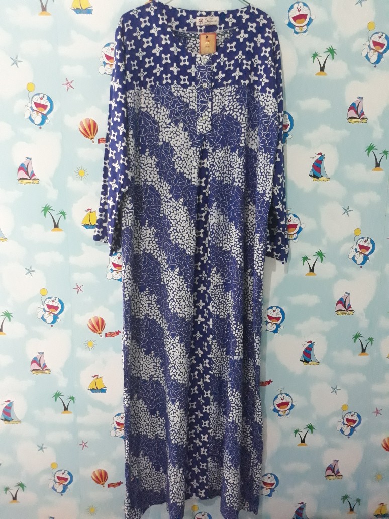 Longdress Batik Cap Shahnaz Allsize Resleting Belakang Dress Gamis Batik Pekalongan Homedress Rayon