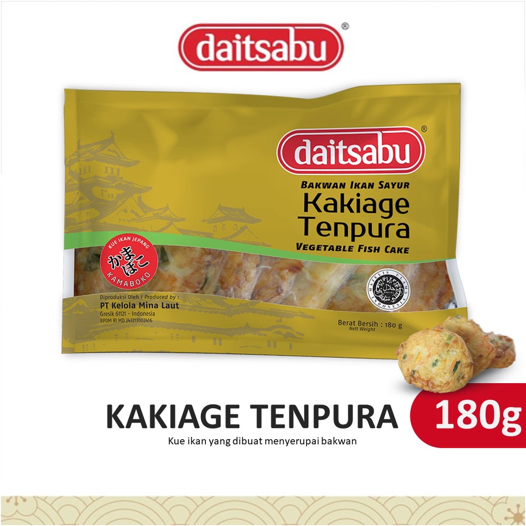 DAITSABU Kakiage Tempura 180 gr - Fish Cake Dengan Sayuran Bentuk Bulat Pipih