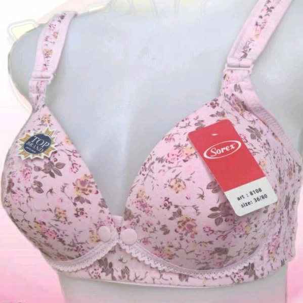 Bra Menyusui Sorex Size 34, 36, 38, 40, 42 Dengan Busa Tanpa Kawat BH Menyusui Top Quality 8108