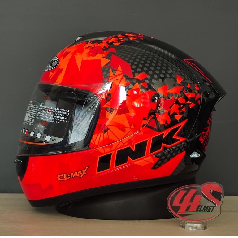 INK CL MAX SERI 6 BLACK RED FLUO Helm Full Face INK Helm INK Cakil