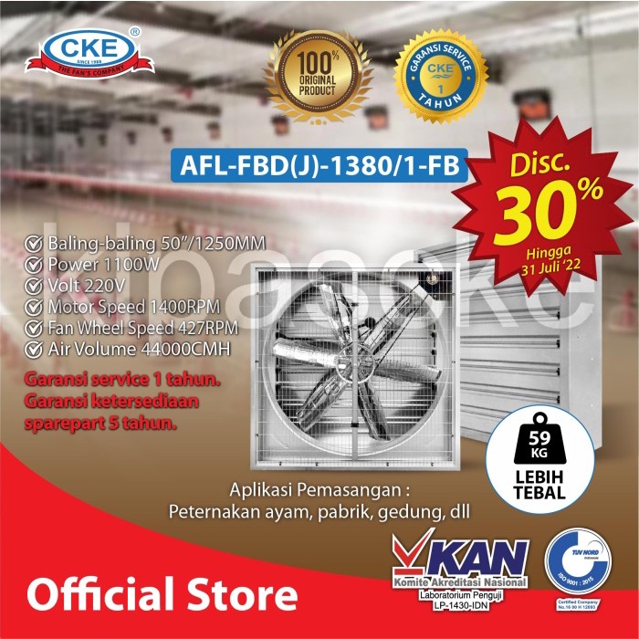 [[BISA COD] CKE Blower Kandang Ayam Box Fan 50 Inch Kipas Industri Gudang