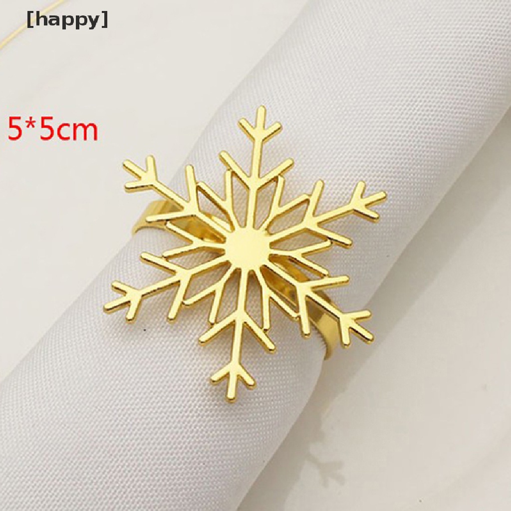 Cincin Serbet Bentuk Snowflake Natal Untuk Meja Makan