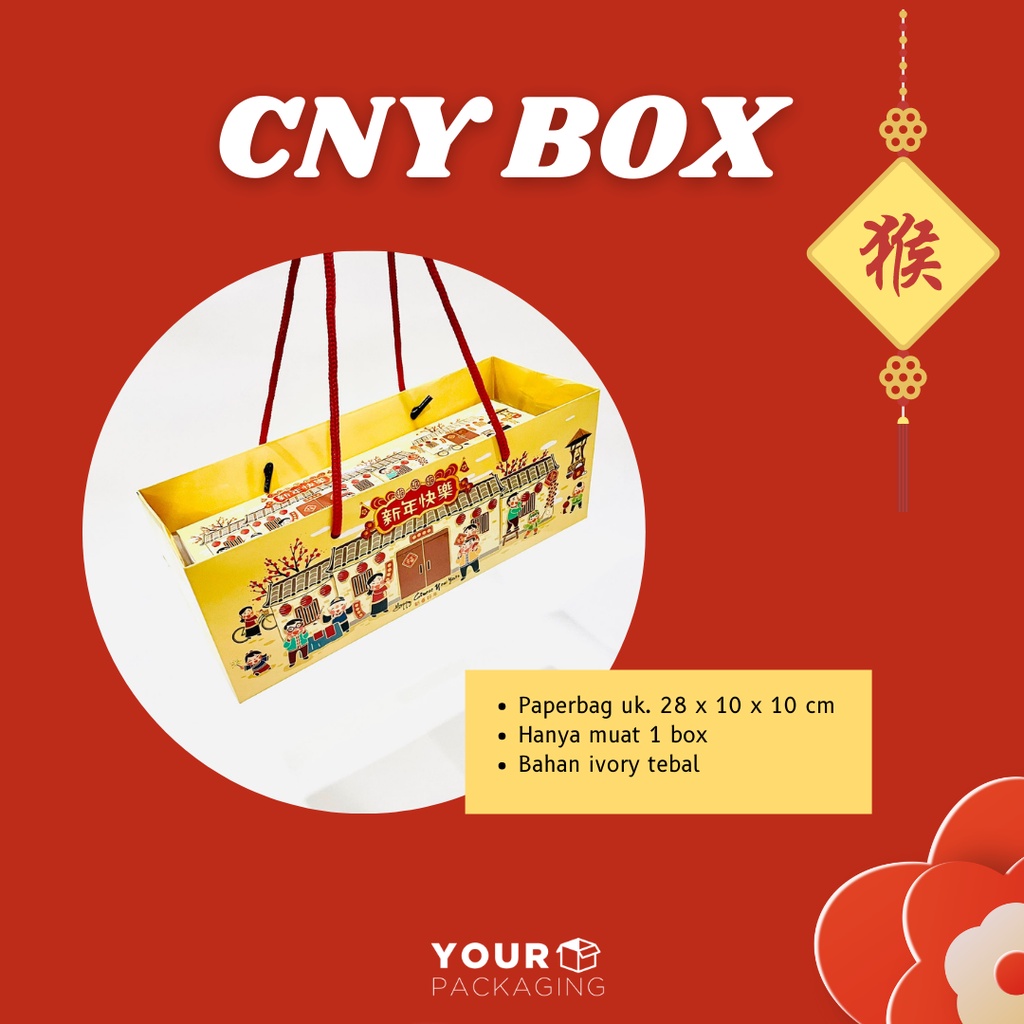 

PAPERBAG IMLEK // GOODIE BAG CHINESE NEW YEAR // PAPER BAG CNY 2022 // PACKAGING IMLEK 2022 ukuran 28x10x10