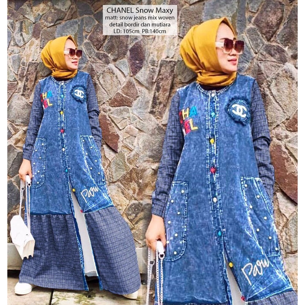 CHANEL SNOW MAXY/DRESS MAXY JEANS/BAJU DRESS IBU