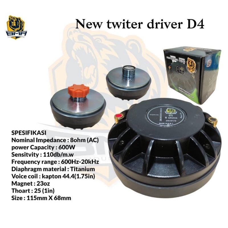 DRIVER TWEETER BMA D4 TWITER BMA ORIGINAL