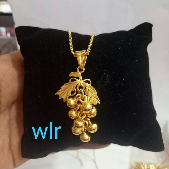 Kalung anggur golden, emas london lapis cairan mas 24 k,bisa disepuh ulang